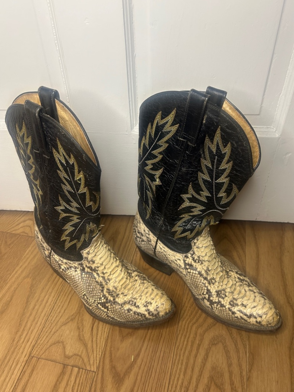 Vintage Rudel genuine snakeskin western boots